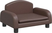 vidaXL Pat de câini, maro, 50x40x30 cm, piele ecologică