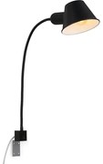 Lampă flexibilă de perete Briloner 2079-015 1xE27/10W/230V negru