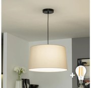 Brilagi - Lustră LED suspendată pe cablu CERIA, 1x E27/40W/230V, Ø 45 cm, bej