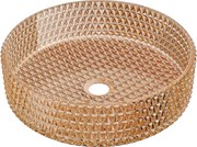 Mexen Aura chiuvetă de sticlă pe blat 39 x 39 cm, aur roz - 24013968