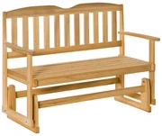 Outsunny Bancă Balansoar pentru Exterior, 2 Locuri, Design Clasic, din Lemn de Brad, cu Cotiere | Aosom Romania
