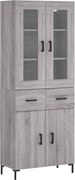 vidaXL Dulap înalt, gri sonoma, 69,5x34x180 cm, lemn compozit
