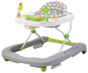 Premergator Premium reglabil in 3 trepte de inaltime NOVOKIDS™ ZooZoo Baby ,Roti silentioase din silicon, Cu melodii, Animalute, Pliabil, Gri