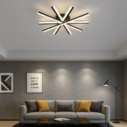Lustră LED cu Telecomandă – 95W, 5 Surse de Iluminare, Intensitate Reglabilă, 3 Tipuri de Lumină, Design Negru, 80×68 cm