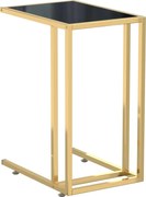 vidaXL Masă laterală calculator negru 50x35x65 cm sticlă transparentă