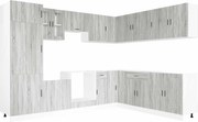 vidaXL Set de dulapuri de bucătărie 14 piese „Porto” lemn Sonoma gri