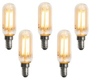 Set de 5 becuri LED E14 dimabile aurii T25 4W 300 lm 2200K