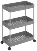 Raft multifunctional pe roti MOBIX cu 3 cosuri, gri