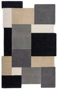 Covor negru/gri țesut manual din lână 150x240 cm Collage Monochrome – Flair Rugs