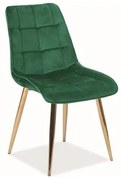 Scaun de bucaterie Chic Velvet II, verde inchis / auriu