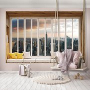 Fototapet - New York - privire din geam (152,5x104 cm)