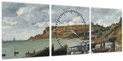 Tablou - Claude Monet, Sainte Adresse, reproducere (cu ceas) (90x30 cm)