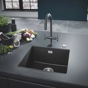 Chiuveta compozit sub blat Grohe K700U granit negru 46x41 cm