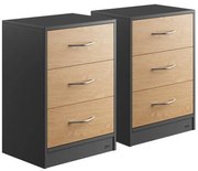 Deuba Set 2 noptiere Eloise 54x39x28 cm - lemn/gri