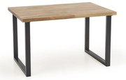 Masa de bucaterie Radus 140 x 85 cm, lemn natural / negru