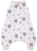 Sac de dormit cu picioare de vara din muselina 6-18 luni Kidizi All Mint Stars, 0.5 tog