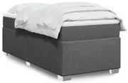 vidaXL Pat box spring cu saltea, gri închis, 90x190 cm, textil