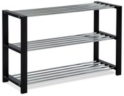 Suport pentru încălțăminte 3 nivele, negru, 3 etaje