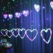 Instalatie de Craciun, perdea 12 Inimi, 3 metri, multicolor