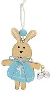 Deco pandantiv Bunny Blue 4x6 cm