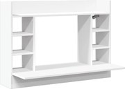 vidaXL Birou montat pe perete, alb, 105x48x75 cm, lemn prelucrat