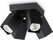 Plafoniera DYNAMITE PL4 SQUARE NERO