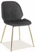 Scaun de sufragerie Catifea Negru, ADRIEN VELVET