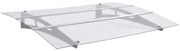 vidaXL Copertină de ușă argintiu și transparent 120x90 cm policarbonat