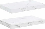 vidaXL Raft de perete Pe perete 2 pcs Marmură albă 40 x 23,5 x 4 cm