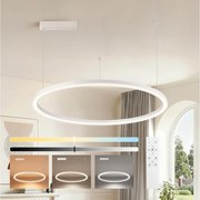 Brilagi - Lustră LED dimabilă, suspendată pe cablu PORTOFINO LED/60W/230V, diam. 80 cm, albă +telecomandă