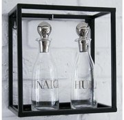 Poliță de perete neagră 20x20 cm