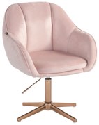 HR2055CROSS Scaun Roz Pudra din Catifea cu Bază Aurie