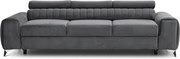 Canapea gri închis extensibilă cu tapițerie din catifea 261 cm Laurence – ELTAP