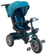 Tricicleta cu scaun rotativ si pozitie de somn, pliabila, turcoaz, BTR04