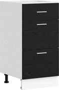 vidaXL Culoar de bază pentru bucătărie Stejar Negru 40 x 46 x 81,5 cm
