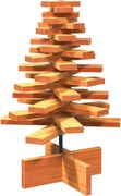 vidaXL Brad de Crăciun decorativ, maro ceruit, 60 cm, lemn pin masiv