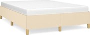 vidaXL Cadru de pat fără saltea, crem, 140x200 cm, textil