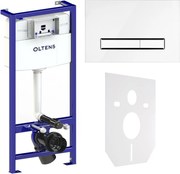 Set cadru încastrat Oltens Triberg 50001000, buton de spălare Oltens Torne 57200000, 49301000