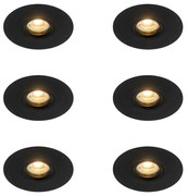 Set 6 becuri Spot modern încastrat negru 12 cm - Buco