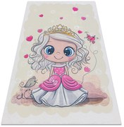 BAMBINO 43020 covor lavabil Prințesă, stele pentru copii anti-alunecare - crem / roz
