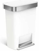 Simplehuman Coș de gunoi cu pedală 45 l, alb