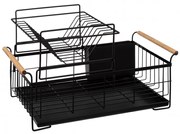 Scurgator vase etajat Emilia, metal, negru, 48 x 29 x H 28.3 cm