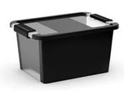 Cutie de depozitare neagră din plastic cu capac 36,5x26x19 cm Bi-Box S – KIS