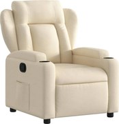 vidaXL Fotoliu rabatabil, material textil crem