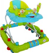 Premergator cu sistem de balansare Baby Care™ H914 ,Roti silentioase din silicon, Cu melodii, Ratusca, Pliabil, Verde Turquoise