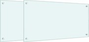 vidaXL Panou antistropi bucătărie 2 buc. alb 80x40cm sticlă securizată