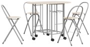 Set masă și scaune de bucătărie pliabile din MDF, 5 piese