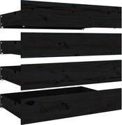 vidaXL Sertare pentru pat, 4 buc., negru, lemn masiv de pin