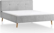 Pat matrimonial gri deschis tapițat fără somieră 140x200 cm Smart – Meise Möbel