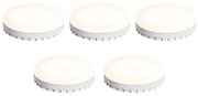 Set de 5 becuri LED GX53 cu 3 trepte de intensitate luminoasă, 9W, 900 lm, 3000K